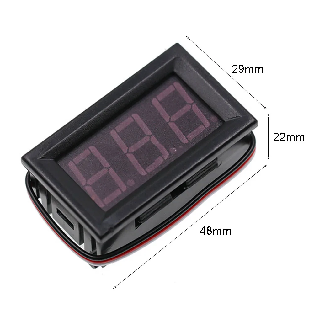 0.56 Inch 3-Wire LED Digital DC Voltmeter 0-30V With Reverse Connection Protection For Car Battery Voltage Measurement
