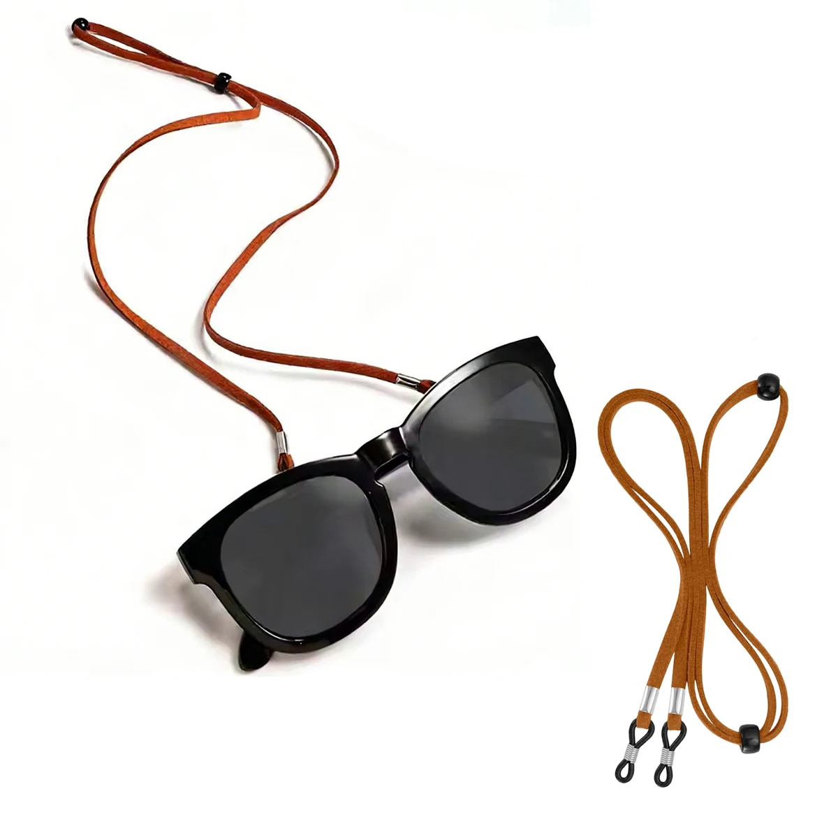 Eyeglass Straps,Sunglasses String Holder Strap Leather Glasses Chain Lanyard for Men Women and Kids Adjustable Eyewear Cord PS03