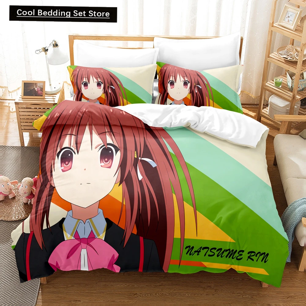 

Little Busters! Bedding Set Duvet Cover Pillowcases Twin Full Queen King Boy Girl Kids Bed Linen 3D Print Anime Duvet Cover Sets