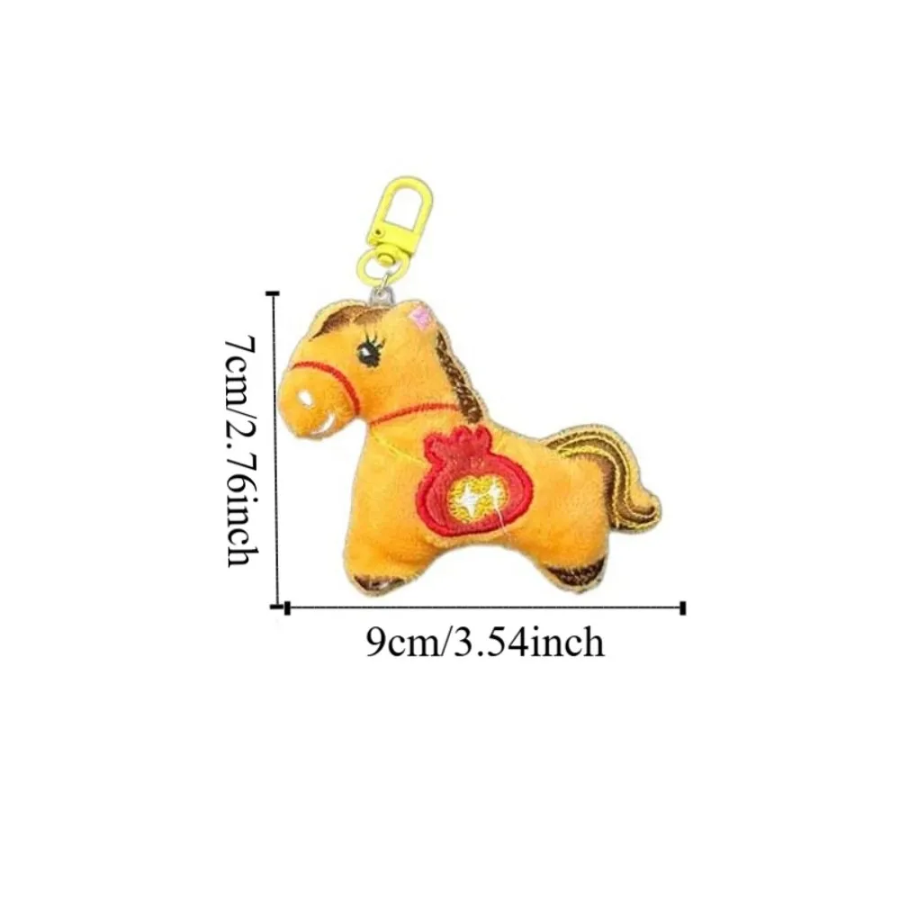 Knuffeldier paard pluche sleutelhanger schattig ontwerp rugzak ornamenten paard jaar sleutelhanger hangende decor geluksmascotte