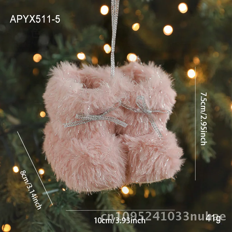 

Creative Plush Christmas Tree Decorations Short Boot Ornaments Colorful Fabric Art Holiday Home Decoration Party Supplies