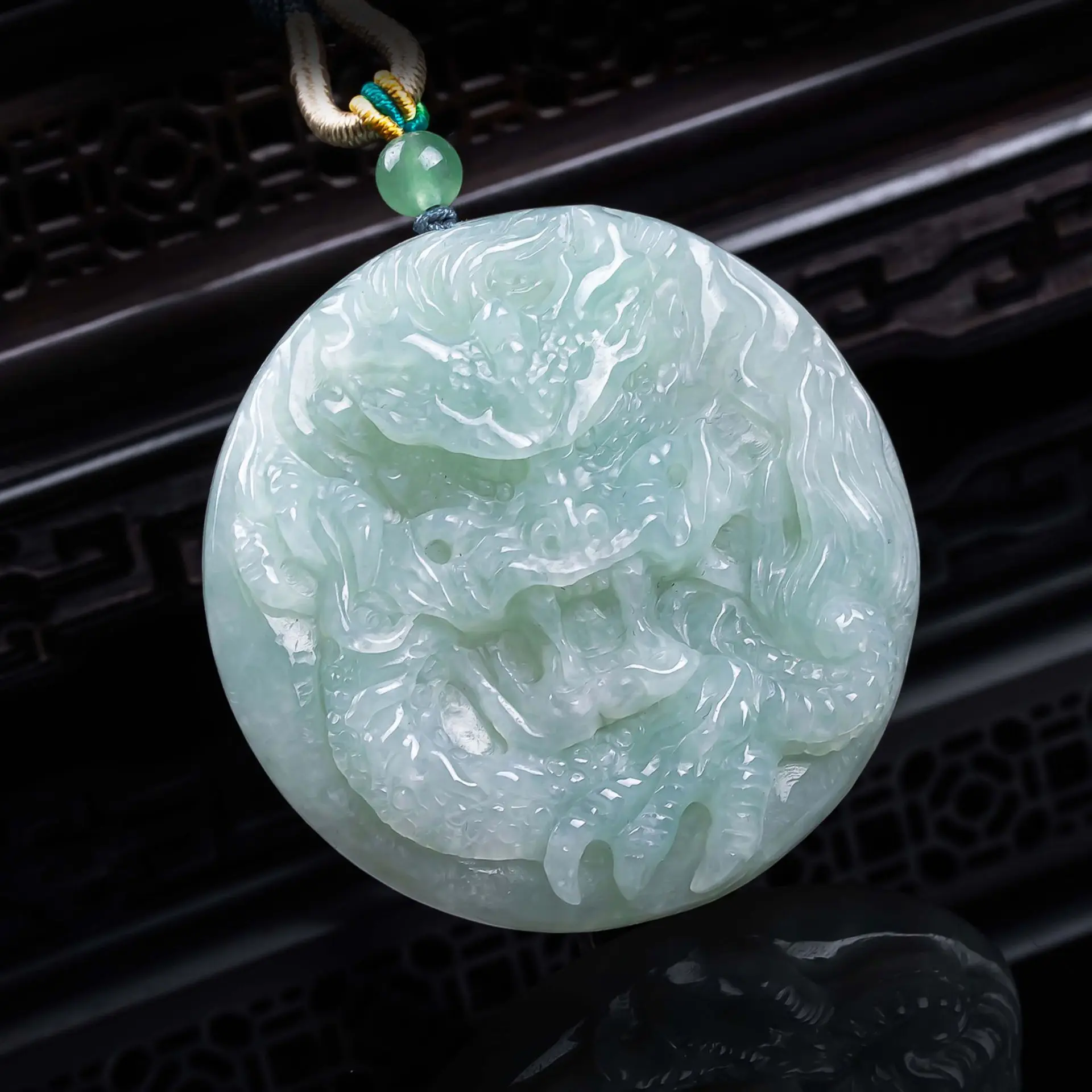 

Natural Myanmar Jadeite Dragon Pendant Necklace Accessories Real Jade Charm Luxury Talismans Carved Amulet Gifts for Women