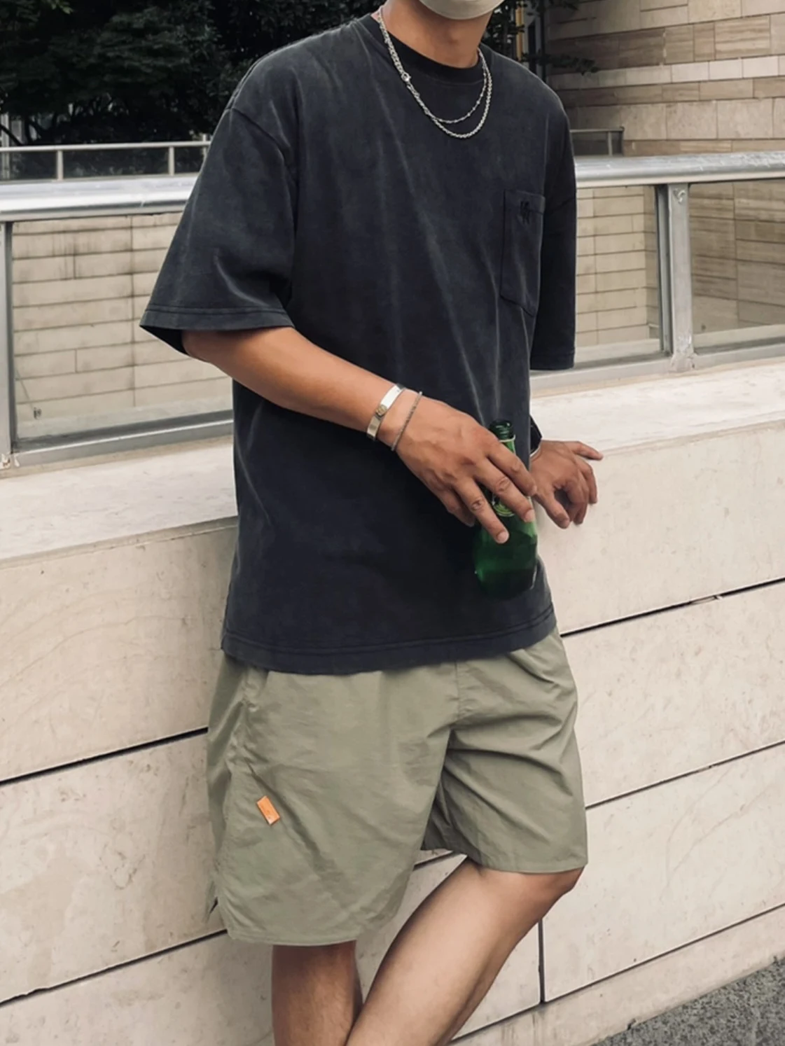 

Qui Dry Casual orts Men's Summer Knee-Length Beachwear Outdoor Workwear Loose Fit Youthful Energy Sle Thin Model