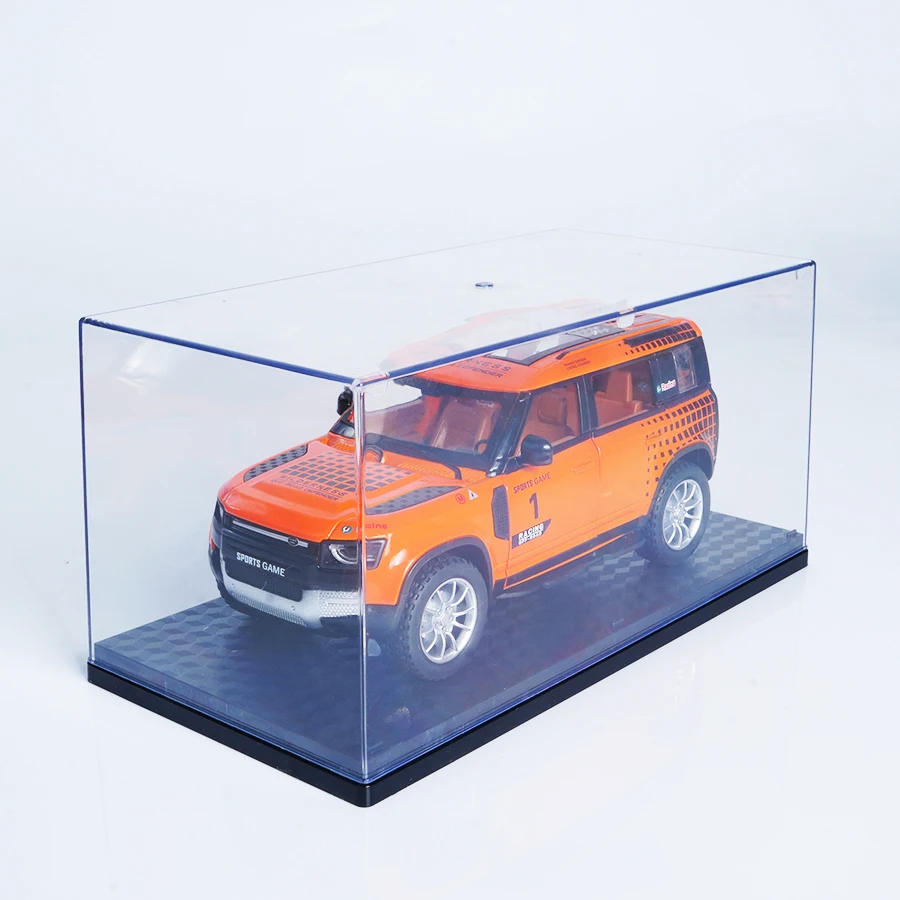 Maßstab 1:22 Legierung Orange Land Rover Automodell Spielzeugauto (kostenlose Anzeigebox), hochwertiges Automodell aus Druckguss ohne elektrischen Rückzugs-Doppeltür-Sportwagen, kreatives Sportthema, Autoventilator |   Ideales Geschenk für Männer, Desktop |   Kreative Heimtextilien-Dekoration, simulierte modische Fahrzeugsammlungen aus Metall, Partygeschenke, Geburtstage |   Weihnachtsgeschenk (Ostern / Weihnachten / Halloween)