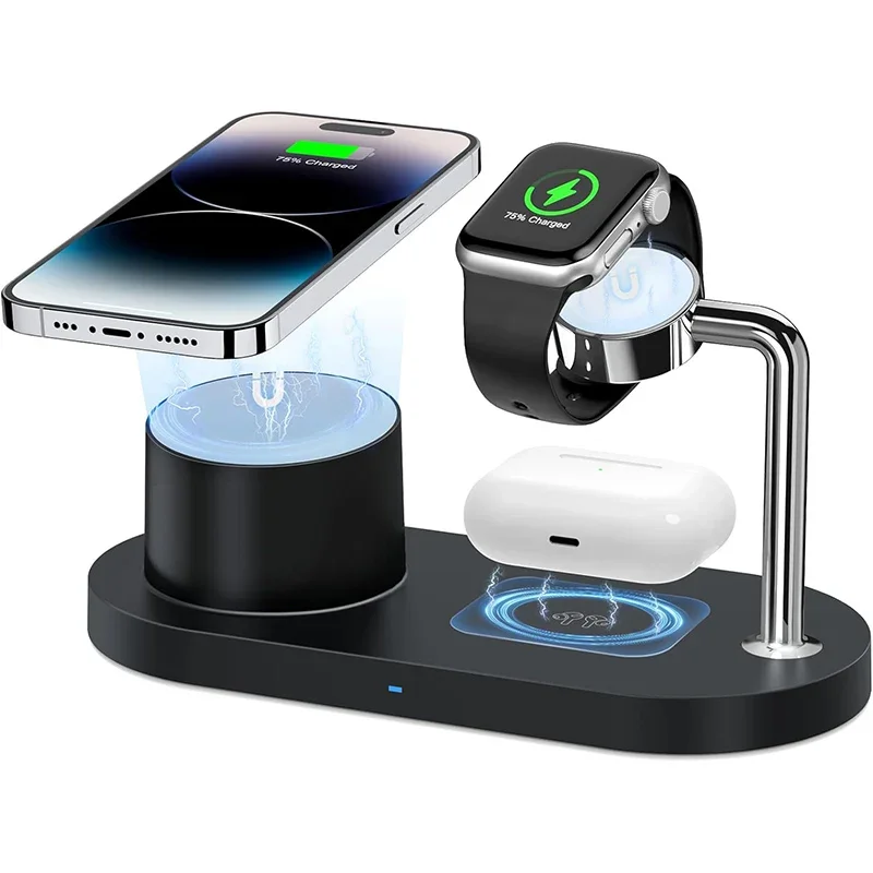 Mobile Phone Stand Holder Custom Strong Magnetic Charger Cell Phone 15W Fast 3 in 1 Wireless Charger Multifunctional Chargers Qi