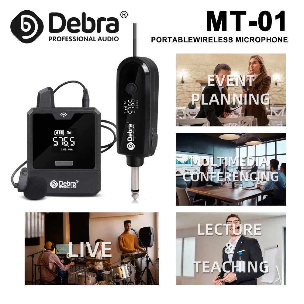 

УВЧ-микрофон Debra Professional MT102 с мониторингом IEM 501–599 МГц — для концертов, конференций и сцены