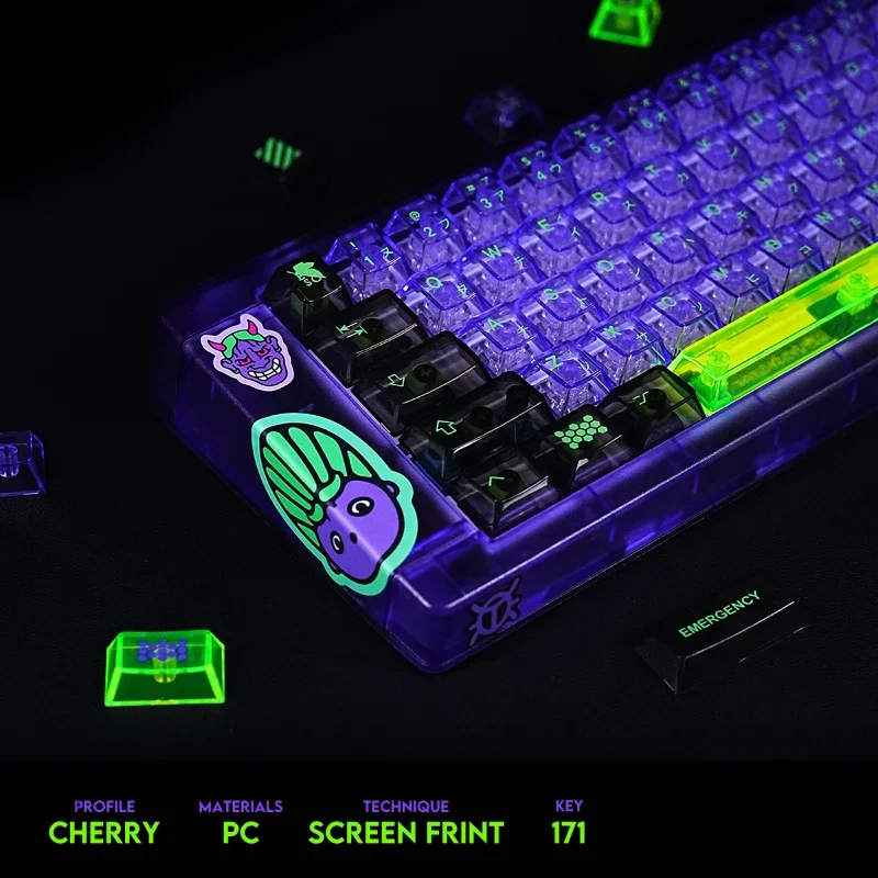 Imagem -03 - Mecha Keycap Eva No.1 Keycap pc Penetração Completa Conjunto Completo 171 Chave Alta Penetração Desgaste Cherry Profile Key Cap