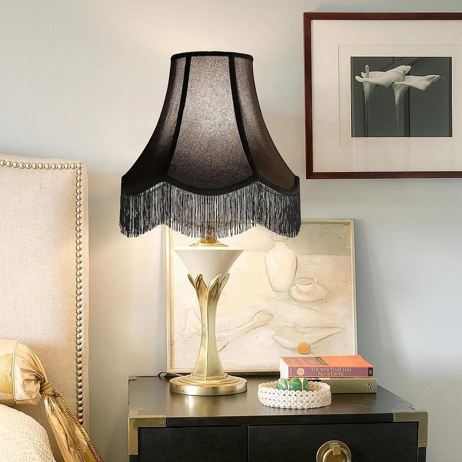 Vintage Tassel Lamp Shade Cloth Lighting Cover Decorative for Wall Sconce Dining Room Table Lamp
