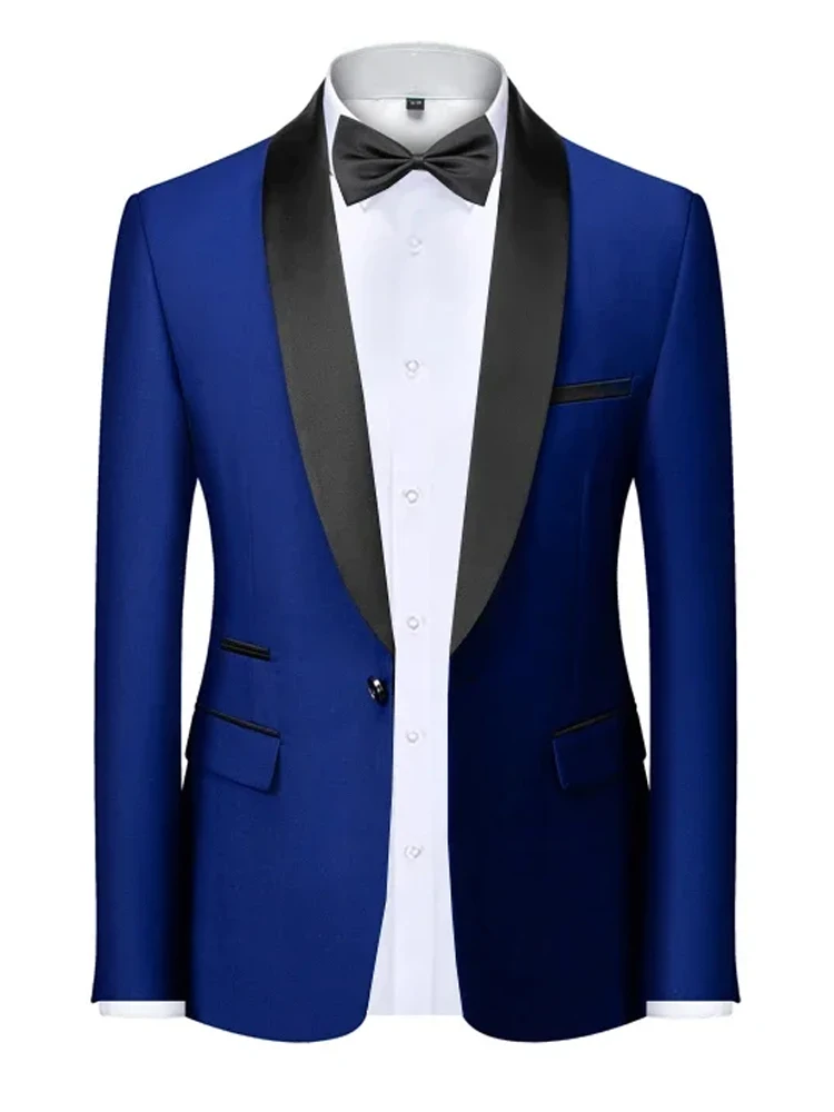 EU-Größe XXS-3XL Herren Schwarzer Slim-Fit Smoking-Jackett Eleganter Satin-Revers-Blazer für Hochzeit Party Abschlussball Formelle Geschäftsveranstaltungen – Detail 9
