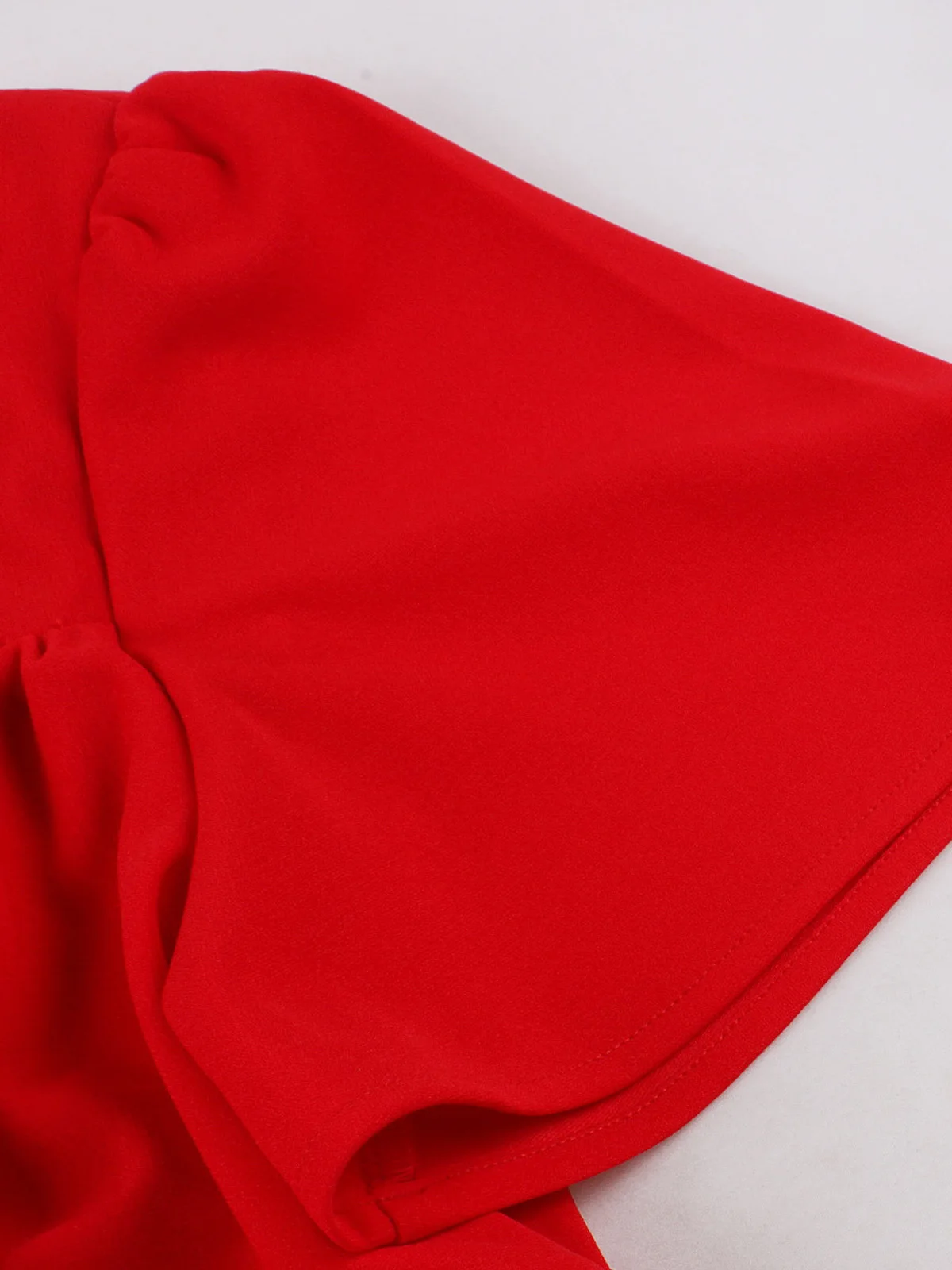 Tonval vermelho elegante cintura alta vintage roupas femininas pescoço quadrado gravata frente dupla camada bainha festa de aniversário vestidos de balanço