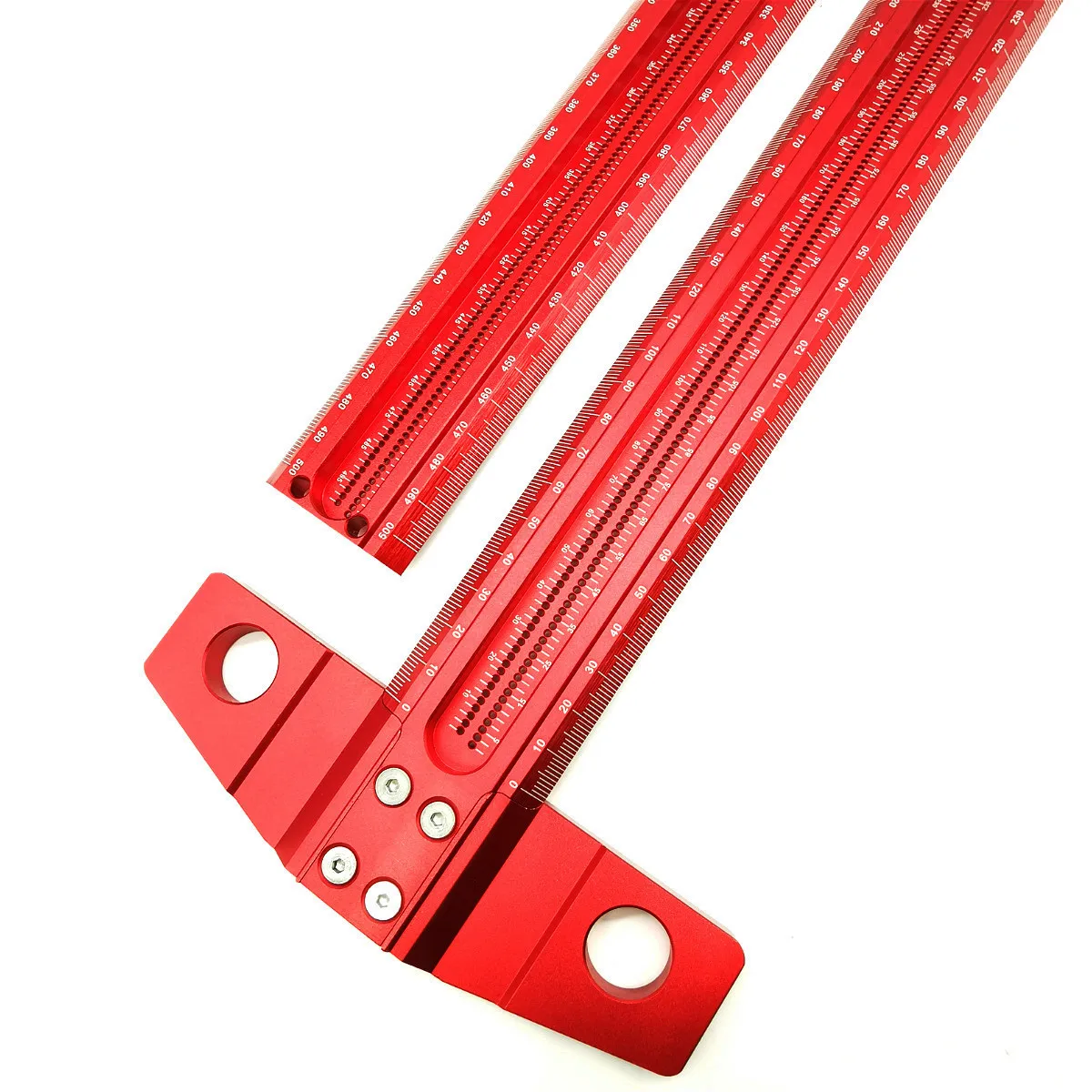 400/500/مم النجارة مربع 1 مللي متر لكل ثقب بمناسبة مقياس سبائك الألومنيوم 90 درجة T حاكم الخطاط للنجارين #2