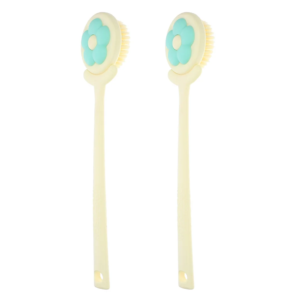 

2Pcs Flower Bath Brush Long Handle Soft Bristle Back Scrubber Body Exfoliator Shower Scrub Sponge for Skin Cleaning