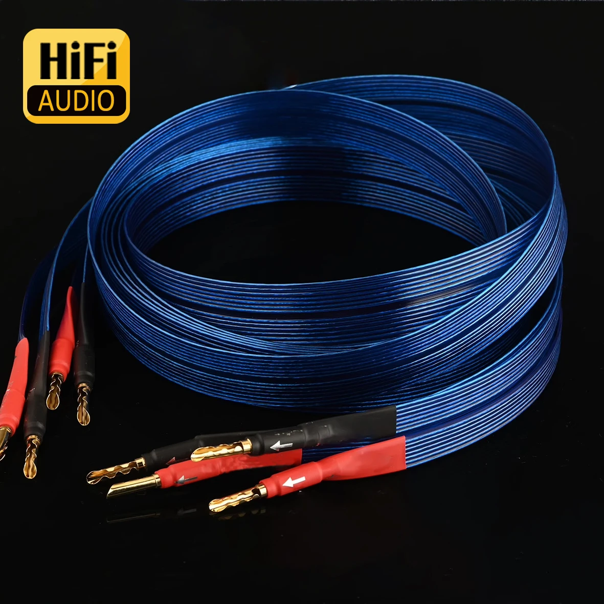 

Pair Blue Heaven Speaker Audio Cable Silver-plated OFC Loudspeaker Wire Flat Audiophile Cord for Amplifier DVD CD
