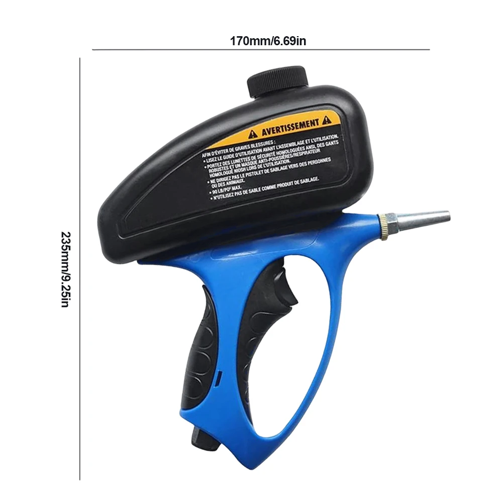 150 رطل لكل بوصة مربعة مسدس السفع الرملي الهوائي قابل للتعديل تدفق آلة تفجير الرمل الهوائية مع فوهة وقفازات لتلميع إزالة الصدأ المعدني