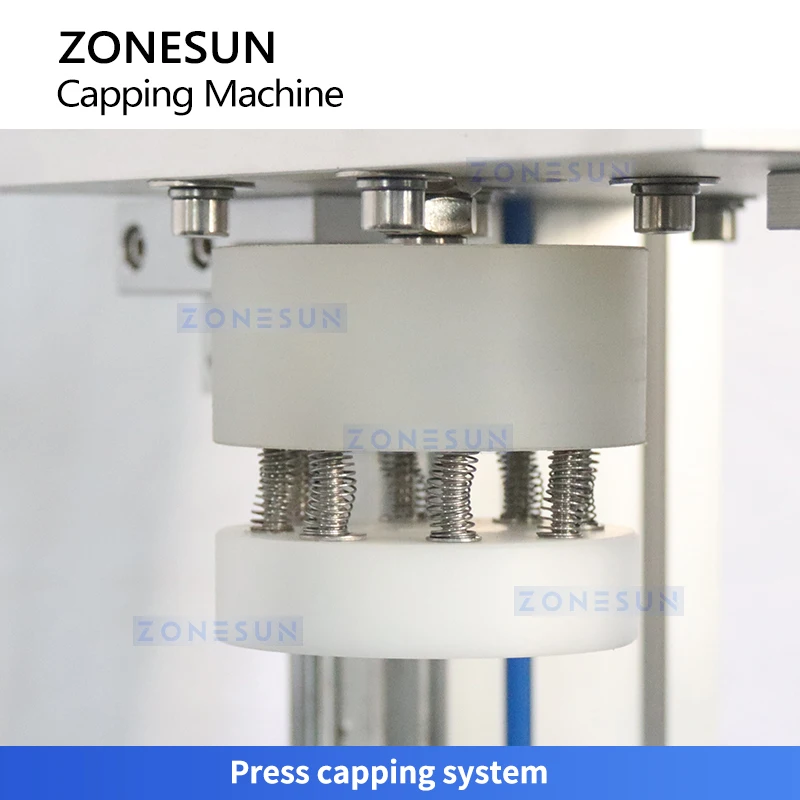 ZONESUN ZS-XG1870DV آلة السد الأوتوماتيكية على سطح الطاولة لختم غطاء الزجاجة، معدات السد اللولبي