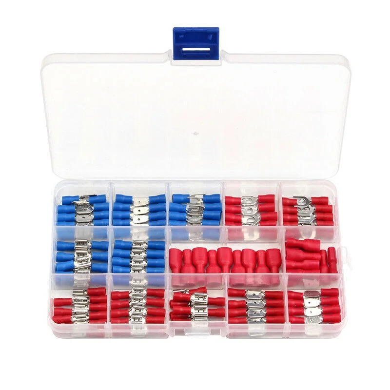 140/280PCS Assorted Female Male Crimp Spade Terminal  Wire Connectors Set  With Box