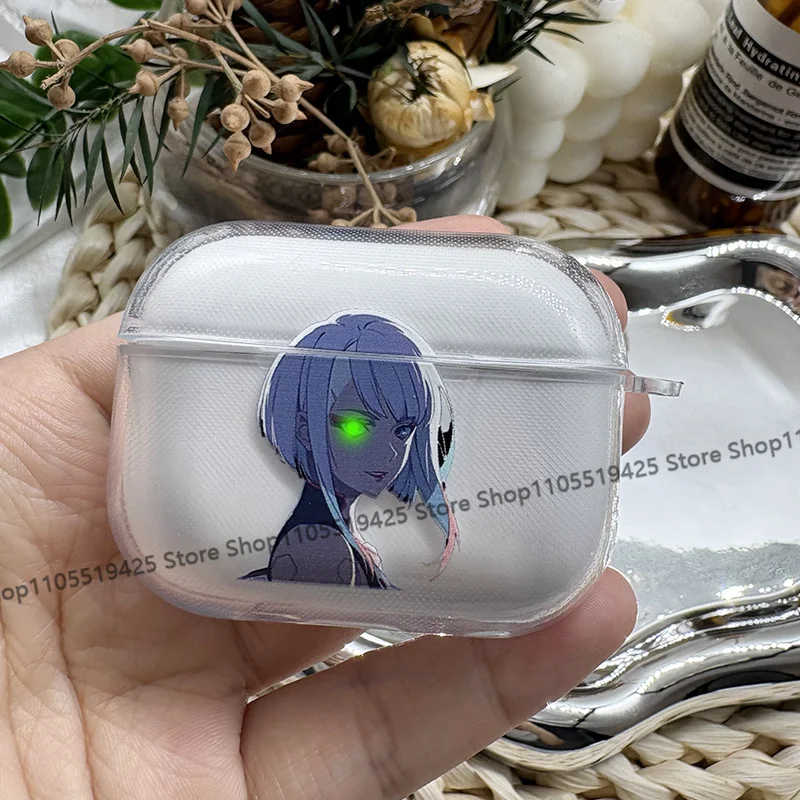 Coole Anime Cyberpunk Edgerunners Kopfhörerhülle für AirPods 4/3/2/1 Ohrhörerhülle für AirPods Pro 3/Pro 2/Pro TPU-Schutzhülle