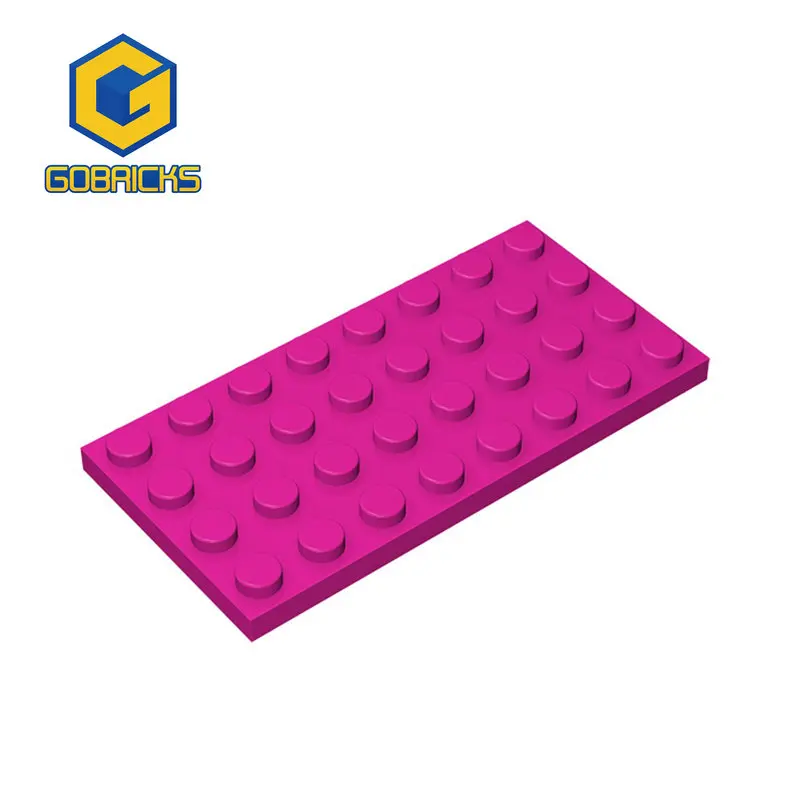 Gobricks 10pcs DIY Building Blocks Figures Bricks 4x8 Dots  Educational Creative Compatible With Brand Toys For Children 3035