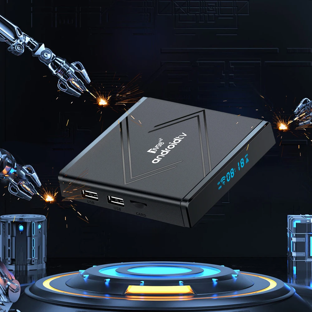 ТВ-приставка Android 14, 2,4G/5G, двойной Wi-Fi, медиаплеер, BT5.0, телеприставка, 4K Android-приставка с пультом дистанционного управления