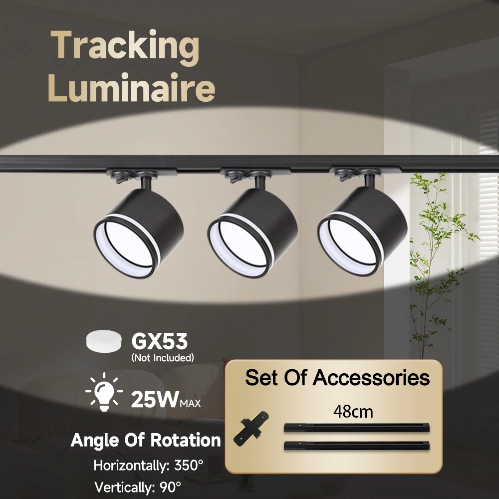 

Трековый прожектор GX53, сменная лампа DownLight, трековый светильник для гостиной, кухни, спальни, коридора, точечный потолочный светильник