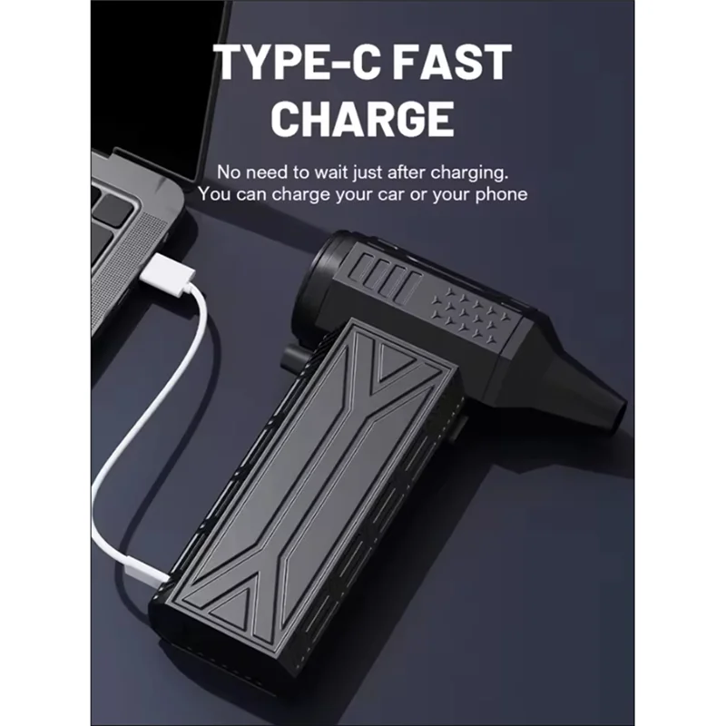 HHTL مروحة صغيرة 3 تروس قابلة للتعديل 160000 دورة في الدقيقة منفضة هواء كهربائية محمولة للسيارة والثلج #3