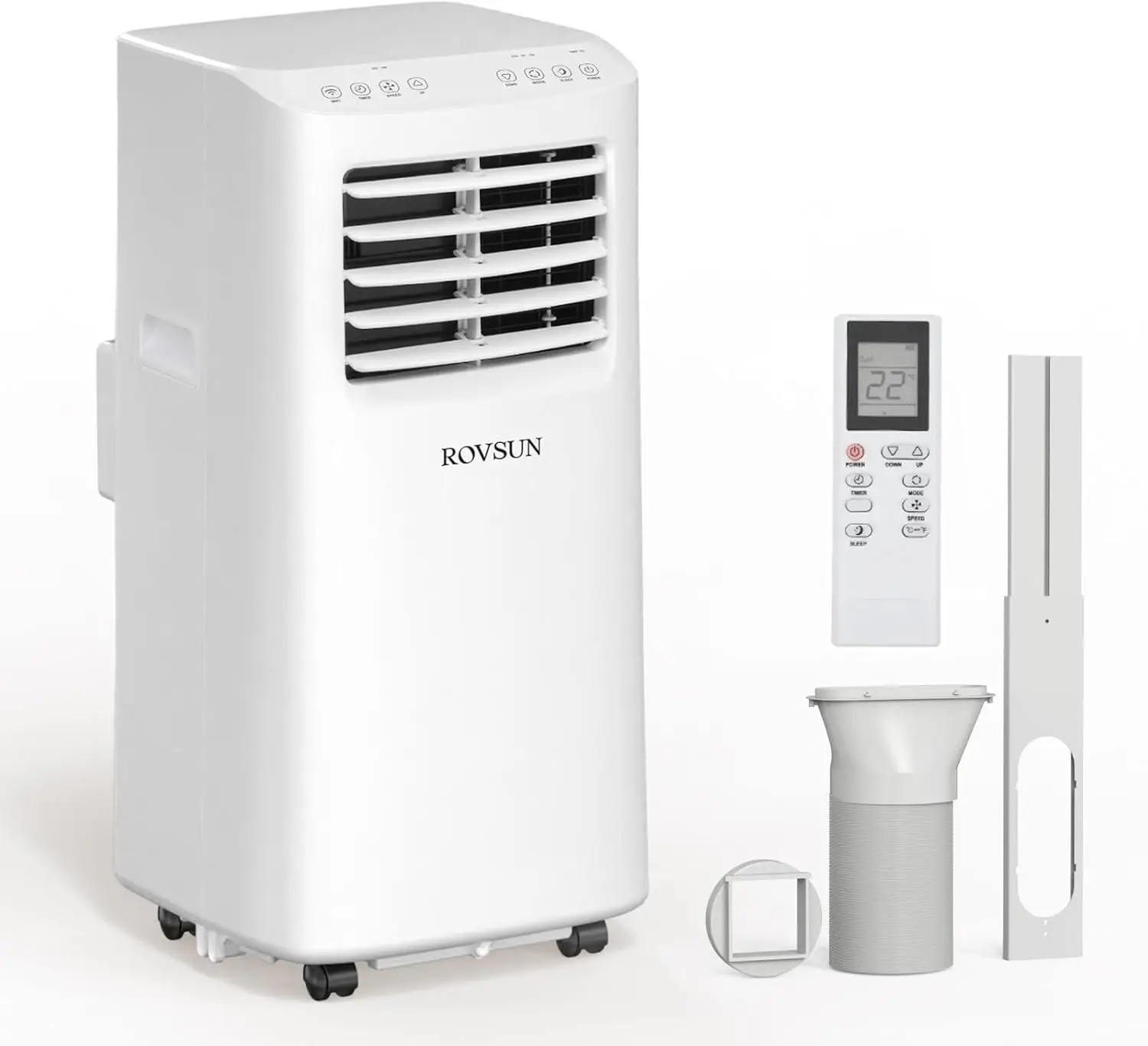 

8000 BTU Portable Air Conditioner with Remote Control, 3-in-1 Room AC Unit, Fan & Dehumidifier with Digital Display, 24H Timer &