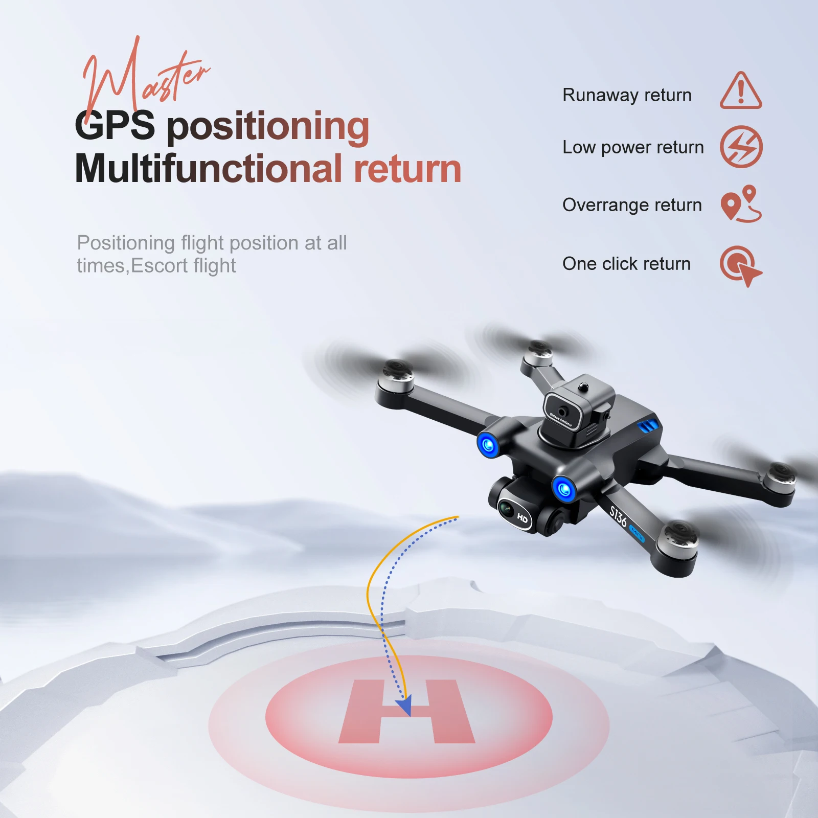 S136 Drone WIFI GPS 360° Laser Obstacle Avoidance 4K HD Dual Camera Brushless Motor Optical flow localization RC Quadcopter Toys