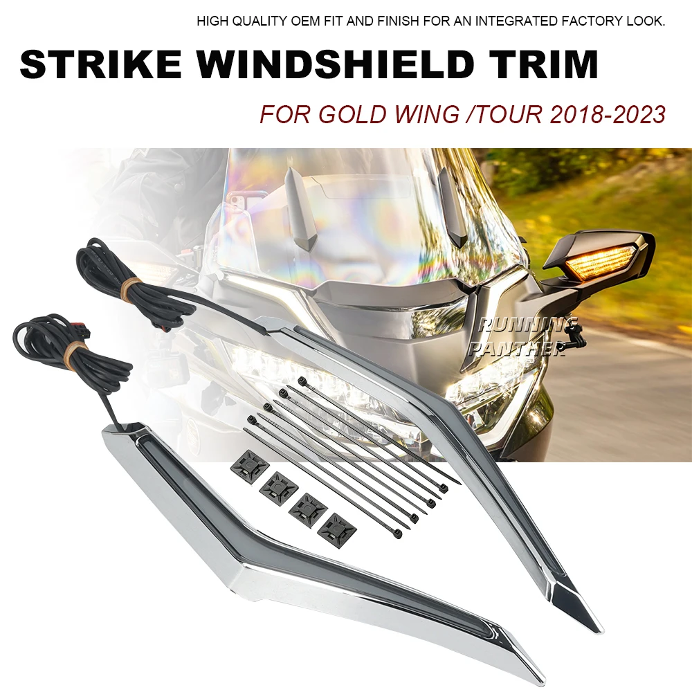 

NEW Strike Windshield Trim Lamp Turn Signal Brake LED Light FOR Honda Gold Wing GL 1800 GL1800 Tour DCT Airbag 2018-2023