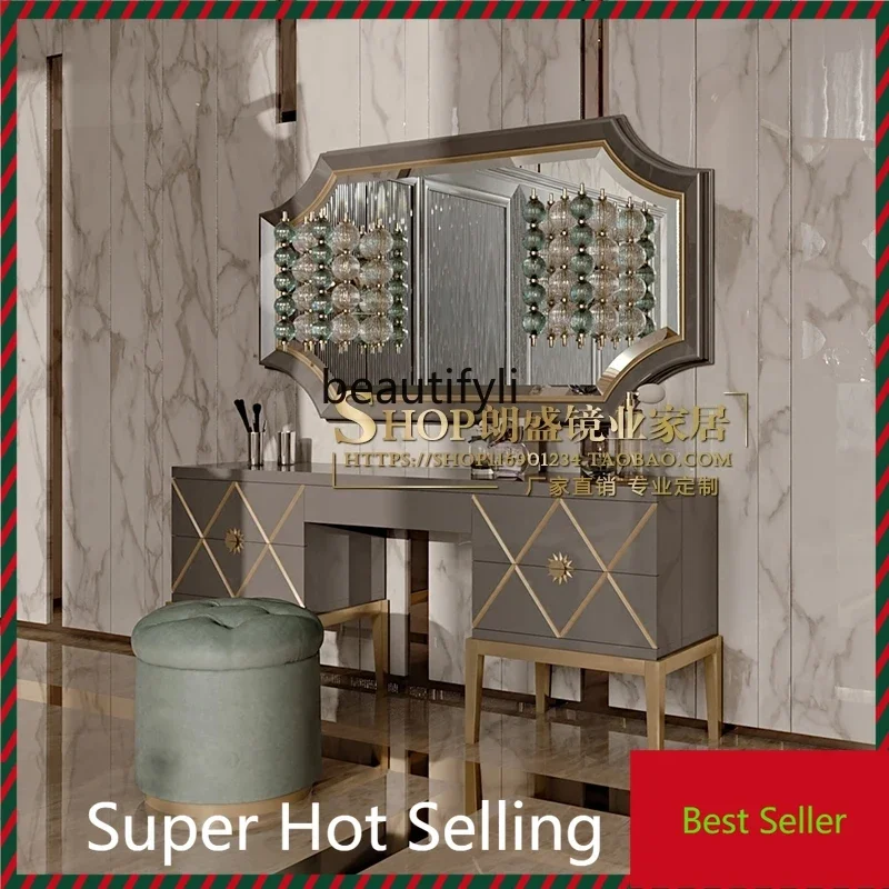 YL17  European-style villa bathroom mirror, art entrance dining side, classical living room wall-mounted decorative mirror