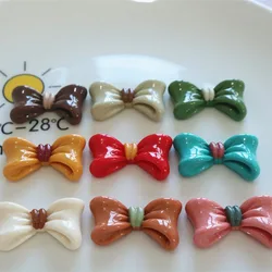 10pcs Mini Kawaii B utterfly Bow Resin Flat Back Cabochons Scrapbook Diy Party Hairpin Accessories Home Decoration Craft