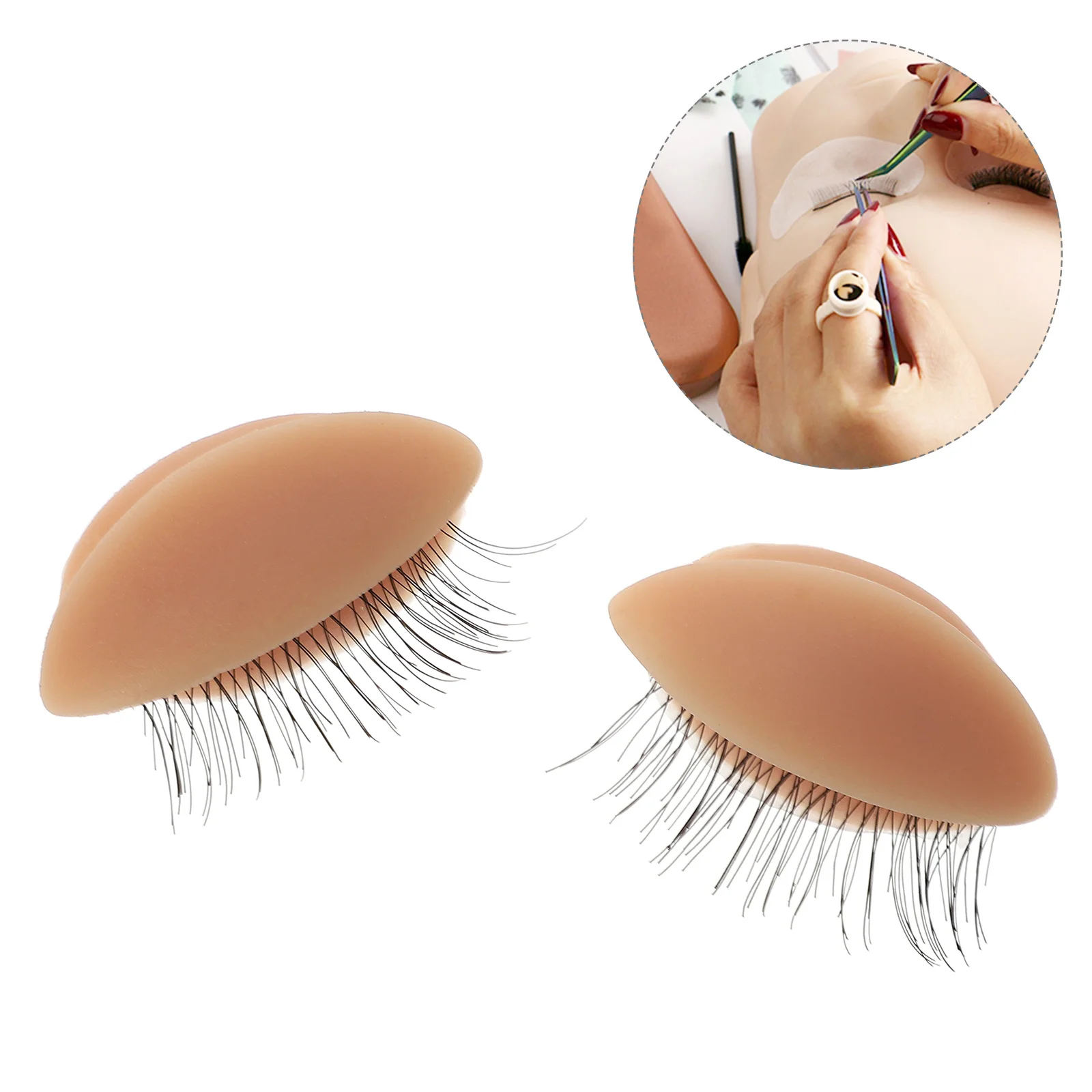 لاش تمديد ممارسة رئيس سيليكون استبدال الجفون لمجموعة تدريب ماكياج الجفون قالب لاش ممارسة أداة #1