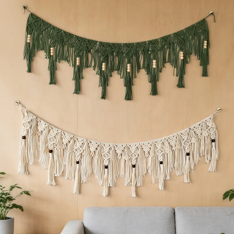 

Nordic Handmade Wall Decor Wall Hanging Tapestry Decorative Tassel Curtain Home Room Decoration