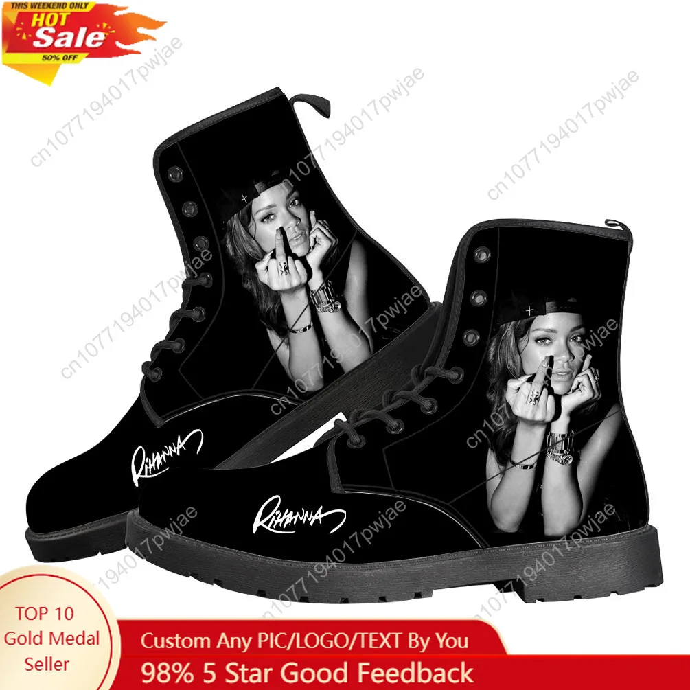 

Rihanna Hip-hop Rapper Casual Boots Mens Womens Teenager Shoes Retro Street 3D water proof Boot Outdoor Customize Made Boots