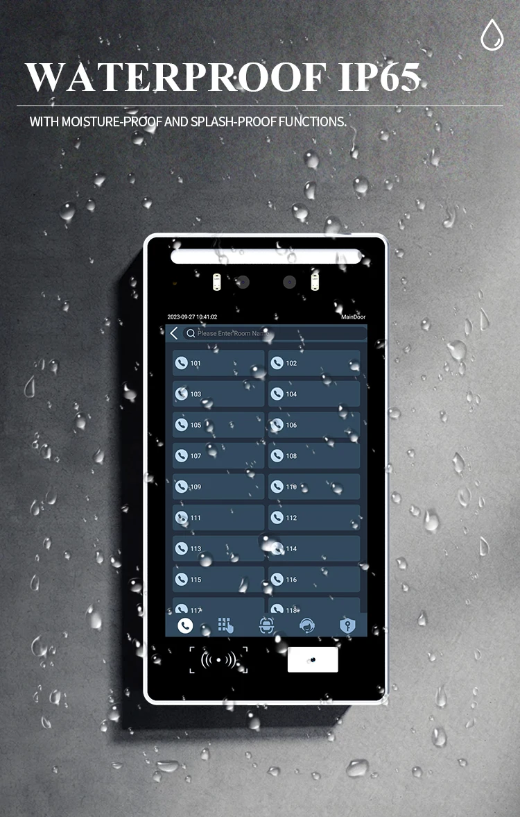 Thinmoo أندرويد 8 بوصة 1080P فيديو باب الهاتف التعرف على الوجه التحكم في الوصول في الهواء الطلق البيومترية مخصص Apk #3