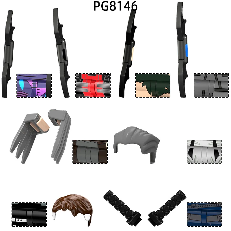 

The PG8146 Weapons Pants Hair Parts Action Figures Cloak Dart Paw Sword Model Blocks MOC Bricks Set Gifts Toys