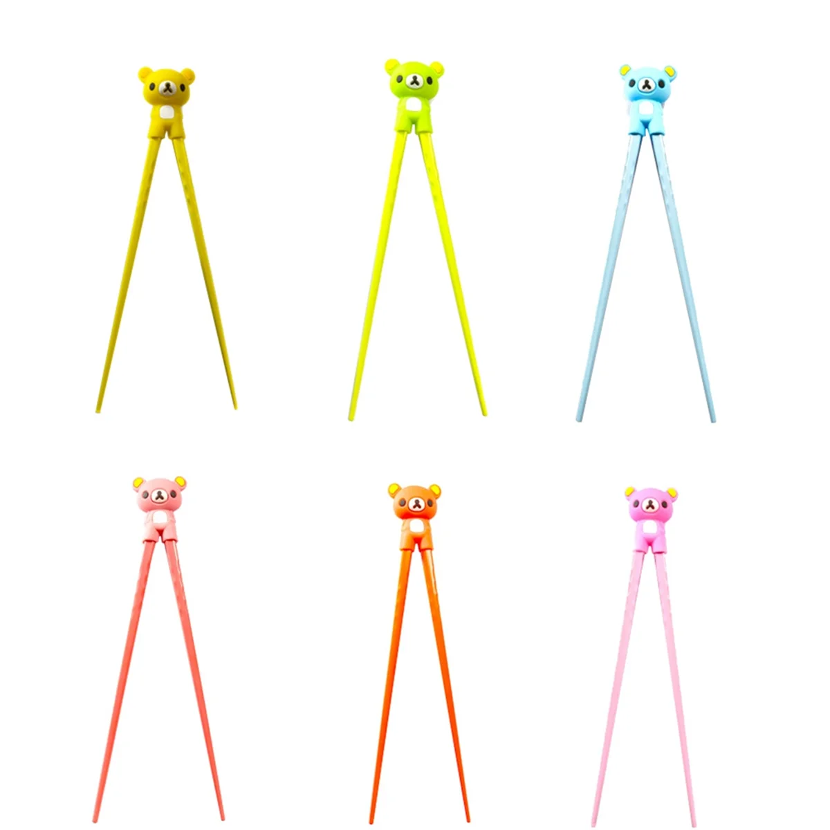 

6Pair Multi Color Cute Bear Learning Training Chopsticks for Kids Children Chinese Chopstick Learner Gifts