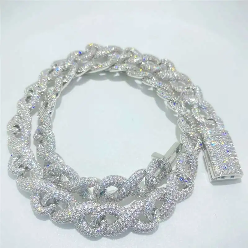 

Пройти тест на бриллианты Iced Out Diamond кубинское ожерелье Vvs1 муассанитовая цепочка модные мужские украшения в стиле хип-хоп Майами кубинская цепочка звенья