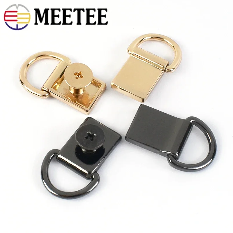 5/10/20Pcs Metal D Ring Bag Side Clip Buckles Screw Connector Hanger Clasps Handbag Handle Leather  Strap Belt Craft Accessories