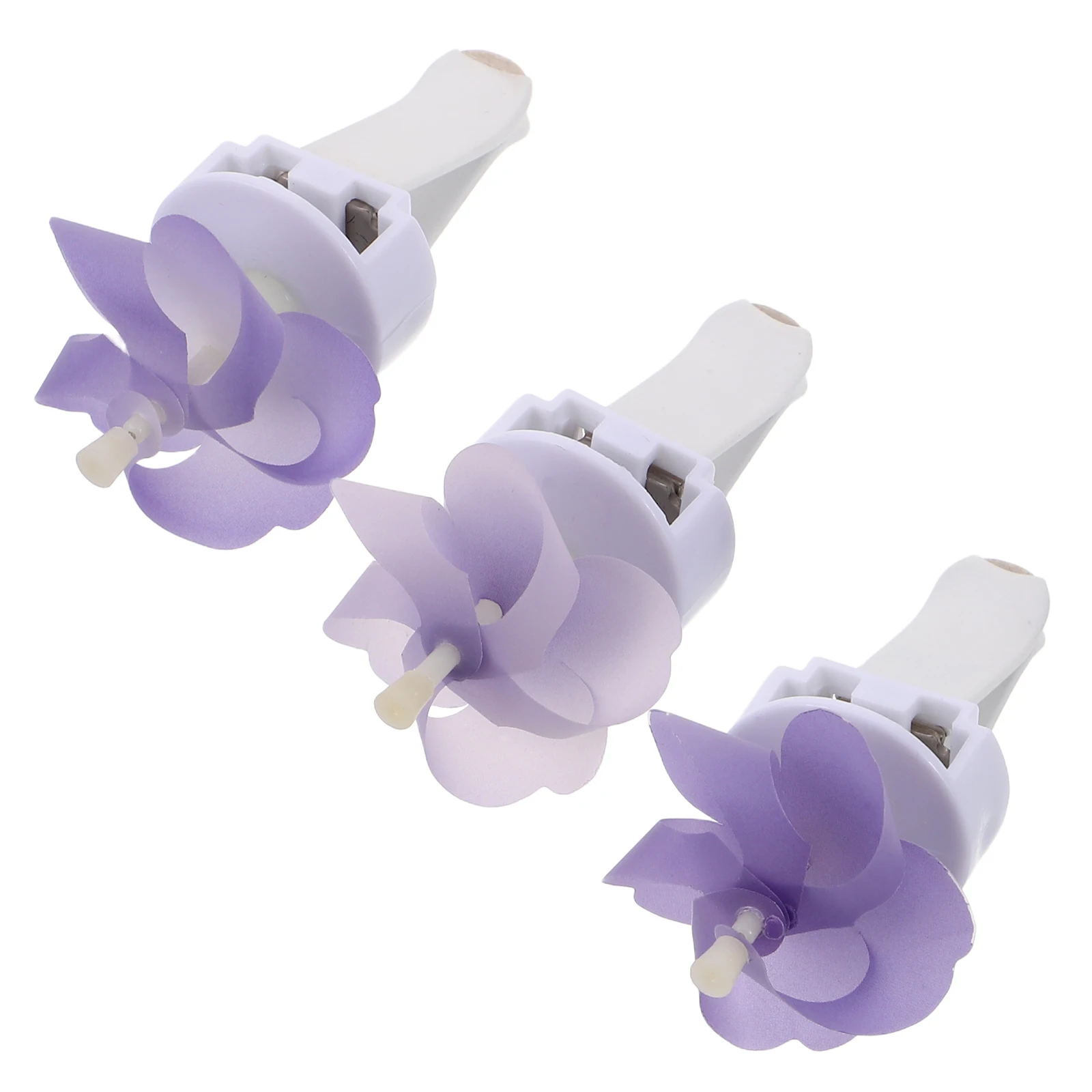 

3 Pcs Windmill Aromatherapy Car Decor Purple Butterfly Pink Clamp Rotatable 3D Kawaii Air Freshener Floral Maple Leaf Scented