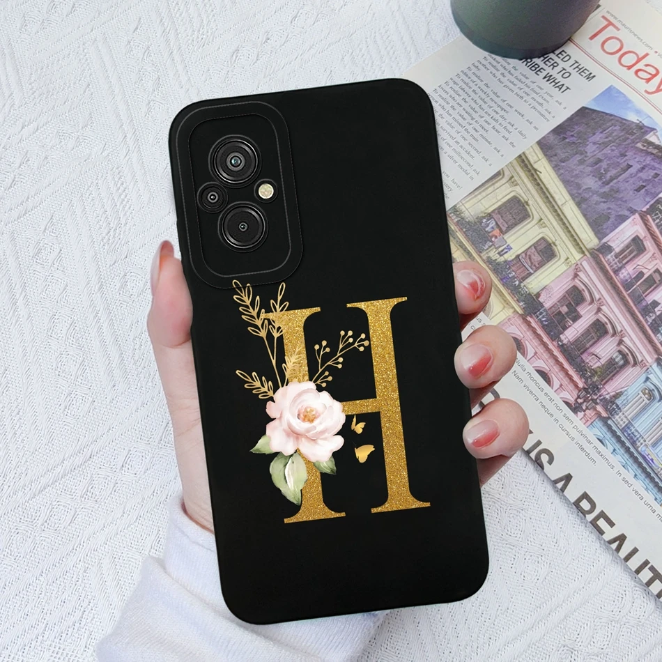 For Xiaomi Redmi 11 Prime 4G 5G Case Cover Rose 26Letter Liquid Silicone Phone Protective Bumper For Redmi 11Prime Coque Shell