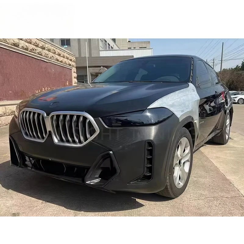 أحدث مجموعة تحويل المصد الأمامي الحاجز هود رئيس ضوء Bodykit ل X6 E71 ترقية إلى طقم الجسم G06 #3