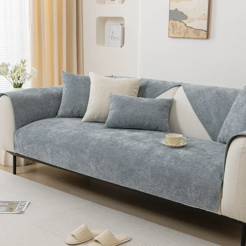 Chenille Four Seasons Universal Sofa Cover for Living Room Sofa Par Sofa Mat for Living Room Non-Slip L Shaped Couch Cushion