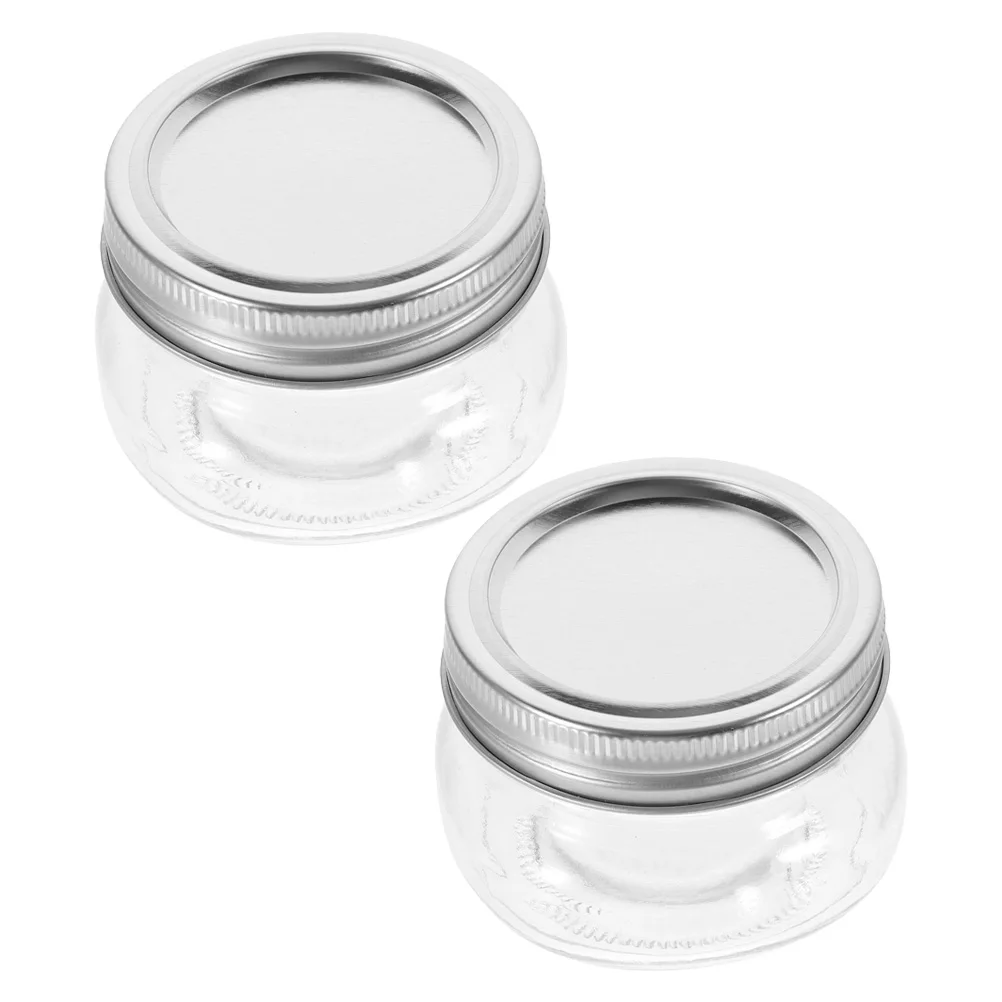 

2Pcs Sealed Glass Jars Small Wide Mouth Mini Mason Jars for Kitchen Honey Jam Storage Glass Jar Jar Spice Pots