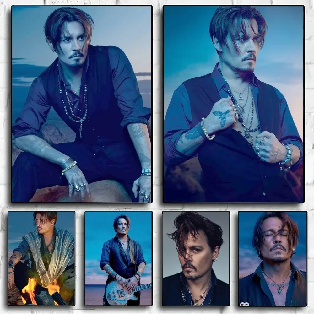 Actor Johnny Depp  Poster No Framed Poster Kraft Club Bar Paper Vintage Poster Wall Art Painting Bedroom Study Stickers