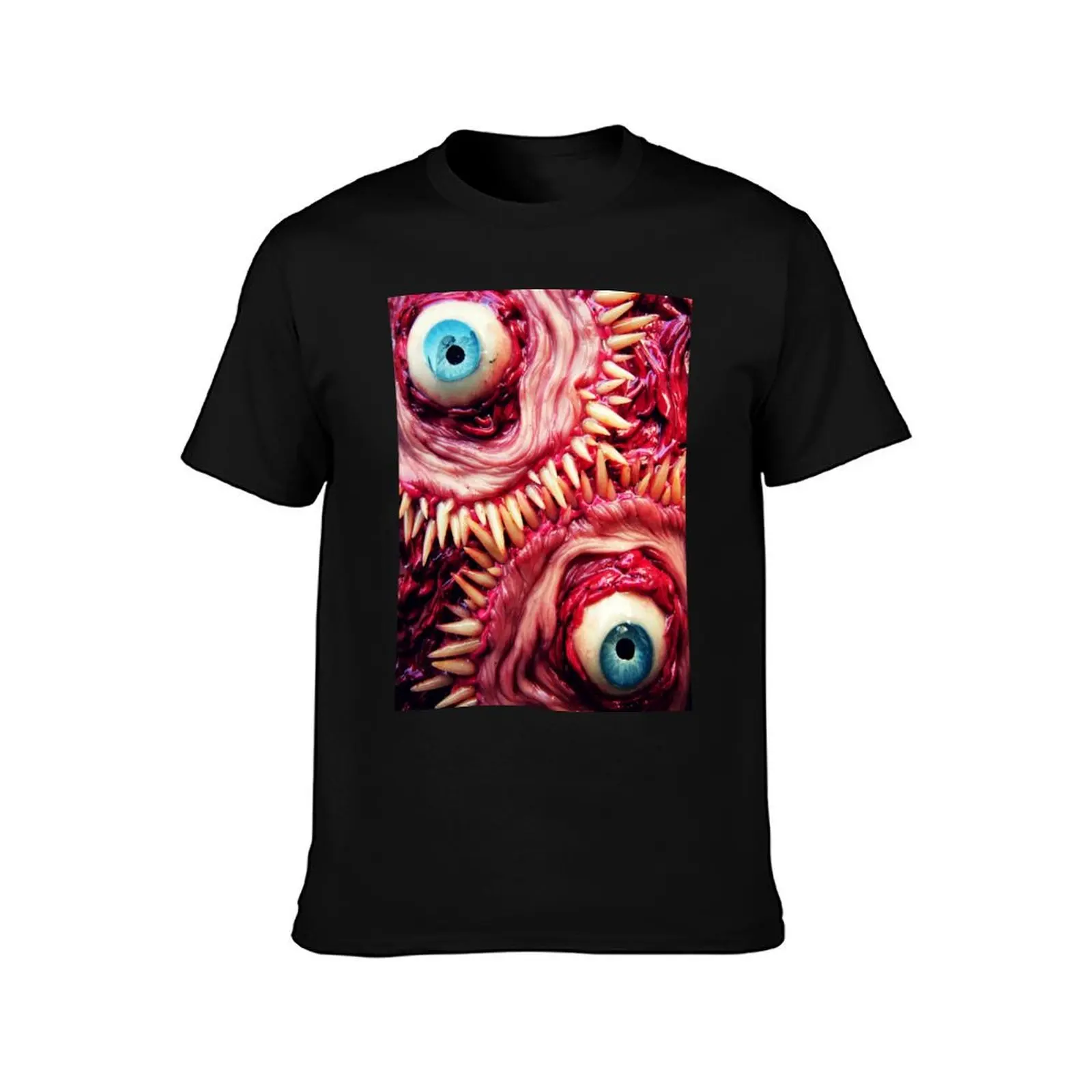tooth beast T-Shirt Summer Casual Cotton Tee Oversized Streetwear Tops Vintage Graphic Print Loose Fit Short Sleeve