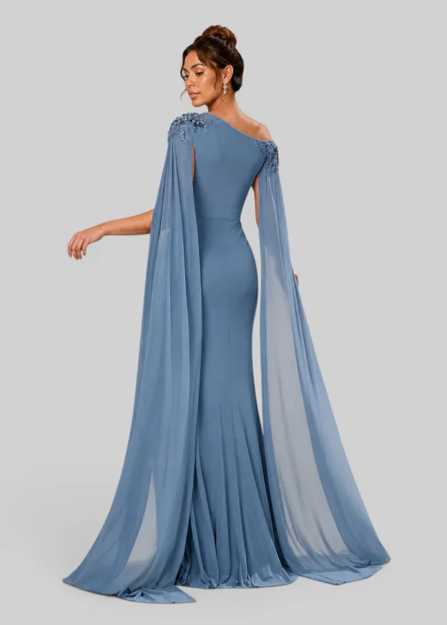 Customized One Shoulder Lace Appliques Mother of Birde Dresses  for Women Wedding Chiffon Elegant Long Prom Party Gowns