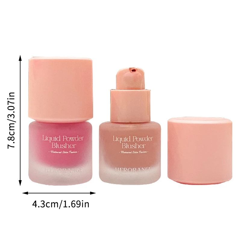 HERORANGE Liquid Blush Cheek Waterproof Lasting Brightening Natural Matte Rouge Contouring Low Saturated Blusher Korean Makeup view 6