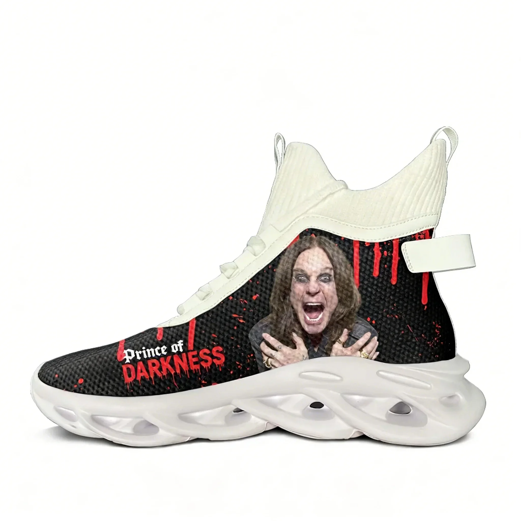 

Кроссовки Ozzy Osbourne 1948-2025 High Top для мужчин и женщин, повседневные, с индивидуальной эластичной подошвой, белые, в стиле Back To The Beginning