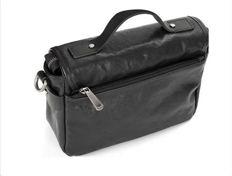 Imagem -02 - Mensageiro de Couro Genuíno para Homens Bolsa de Ombro de Couro Real Natural Designer Casual Luxo ao ar Livre Diariamente Preto Adolescentes