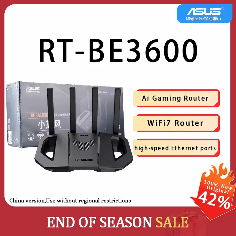 Router ASUS TUF Gaming BE3600 WiFi 7 z funkcjami AI i szybkimi portami Ethernet